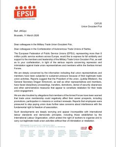 Read more about the article ПИСМО ПОДРШКЕ ОД ГЕНЕРАЛНОГ СЕКРЕТАРА ЕПСУ ( ЕВРОПСКЕ ФЕДЕРАЦИЈЕ СИНДИКАТА ЈАВНИХ СЛУЖБИ)
